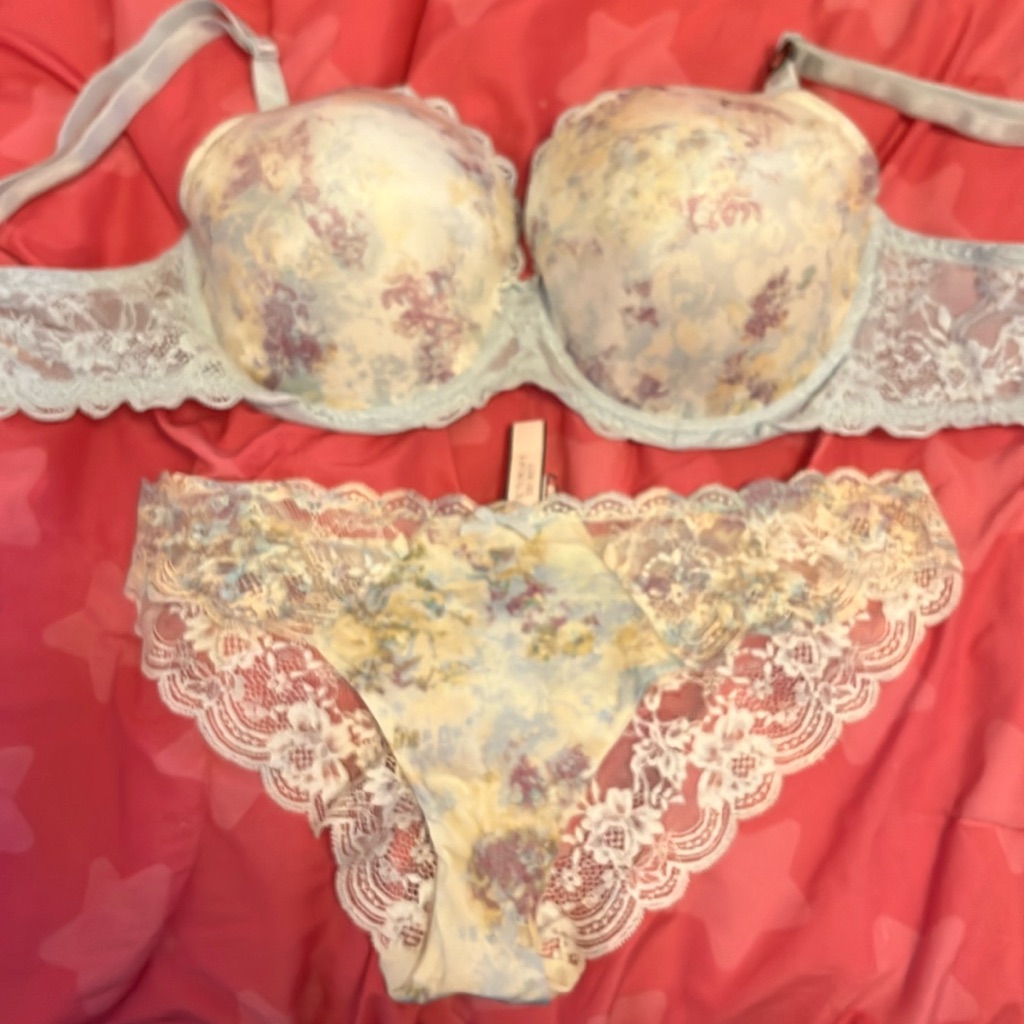 Victoria’s Secret Dream Angels Lined Demi Bra 38dd Cheeky Panty Xl Nwt
